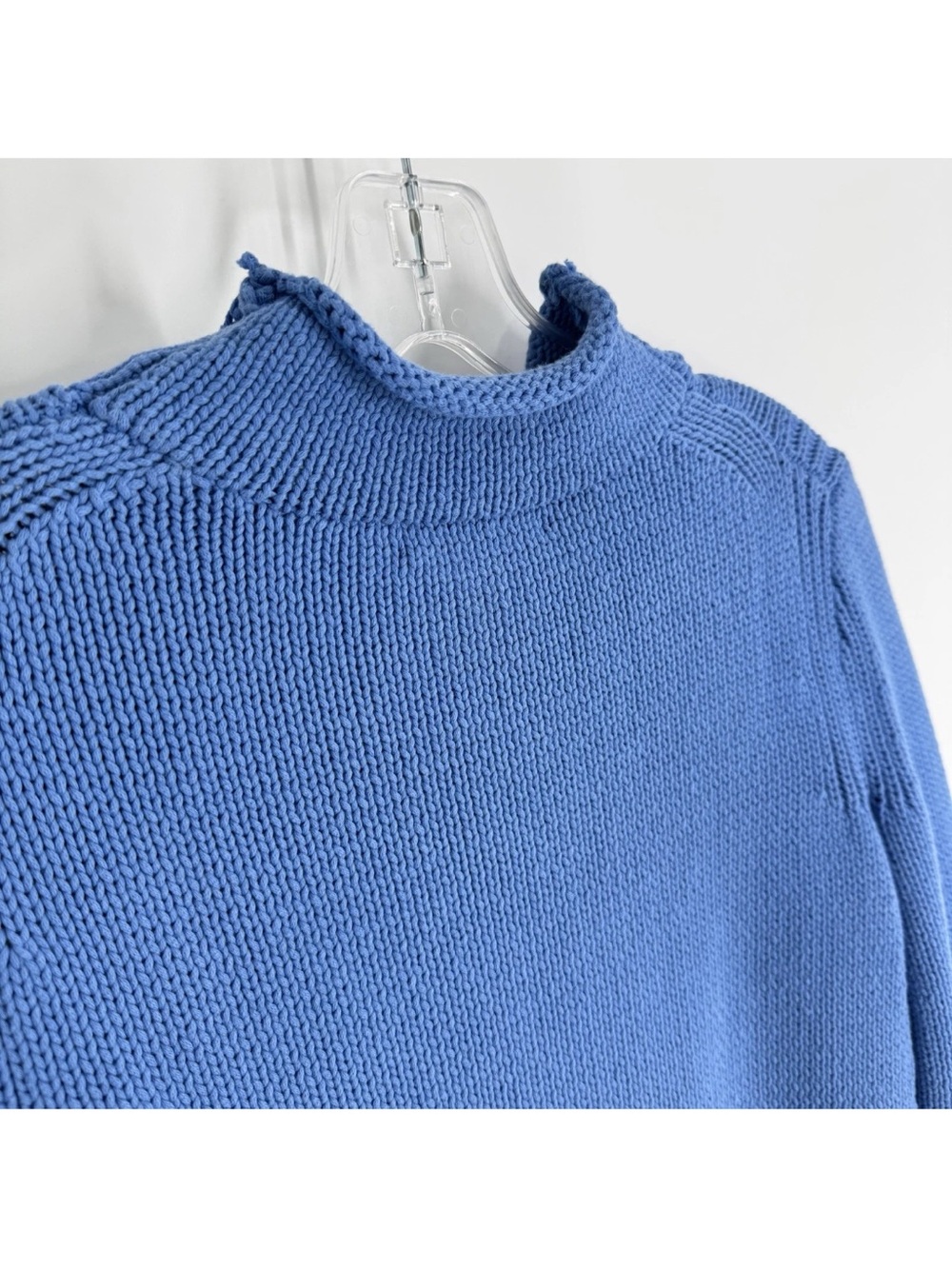 J Crew 1988 Rollneck Sweater Womens Size XXS Blue Periwinkle Cotton Blend - Picture 5 of 9